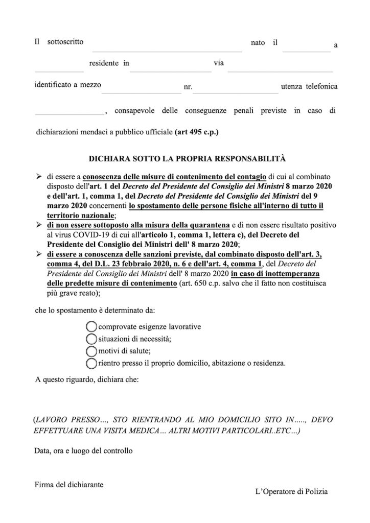 autocertificazione